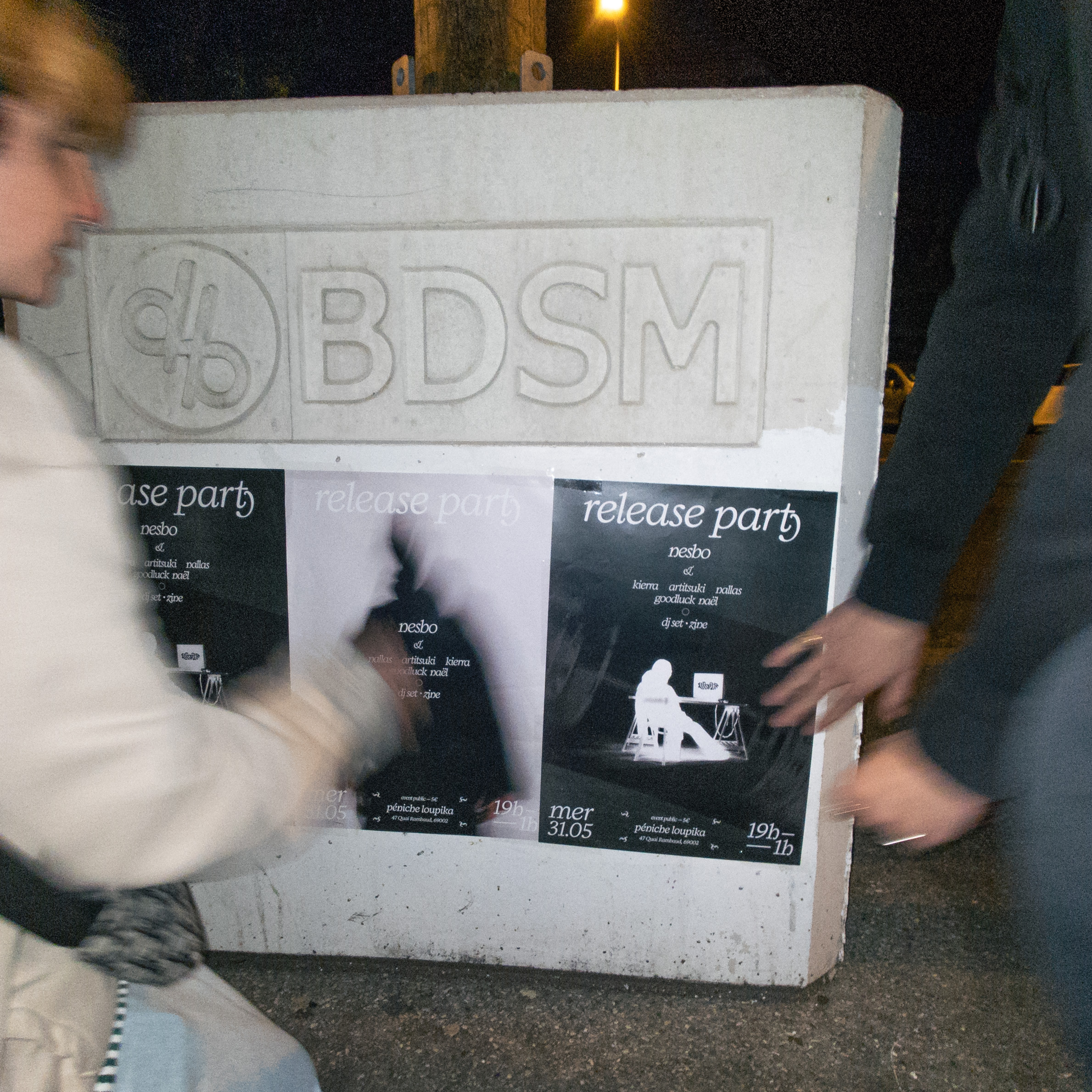 Posters at the release party